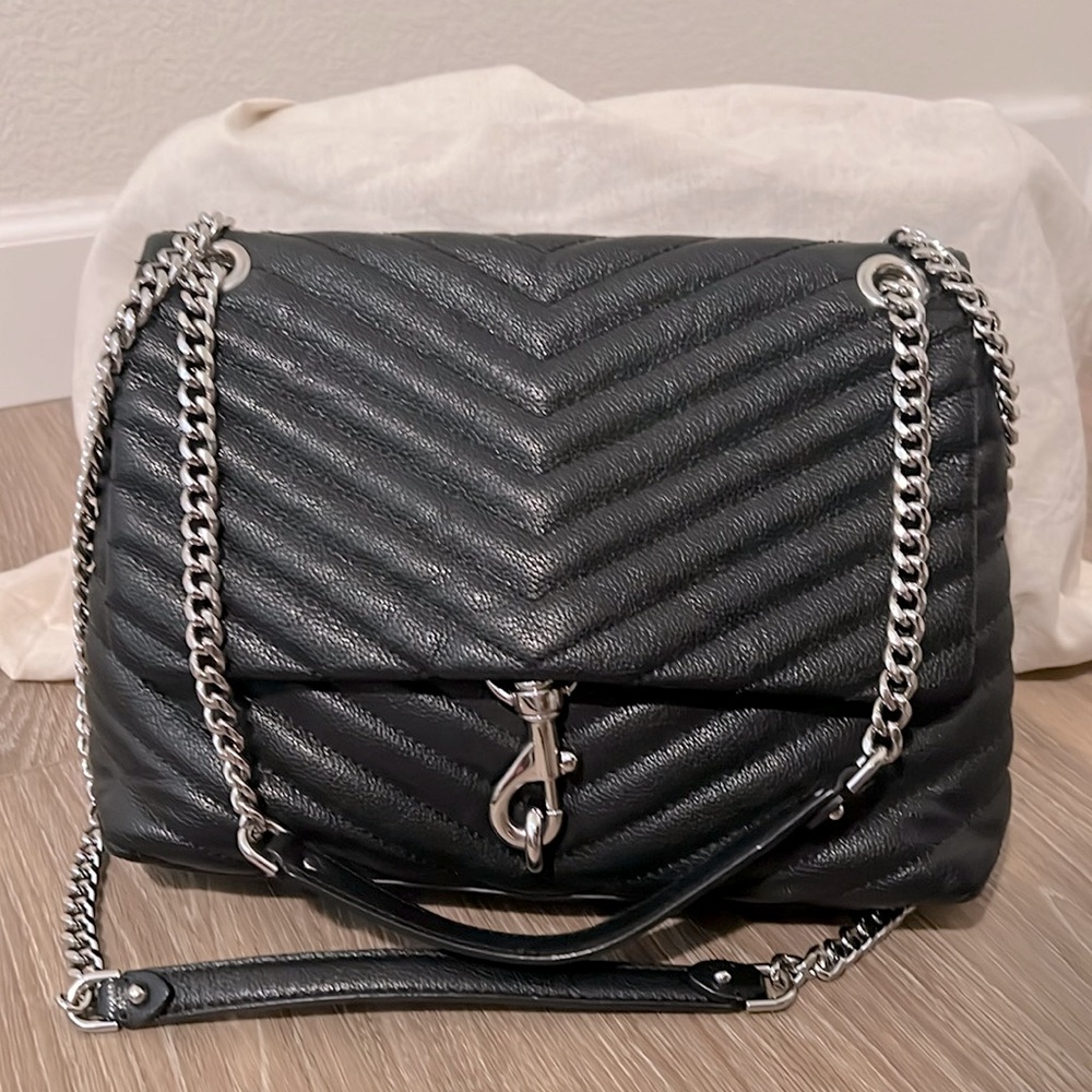 Rebecca Minkoff Black Quilted leather Chain Shoulder Bag